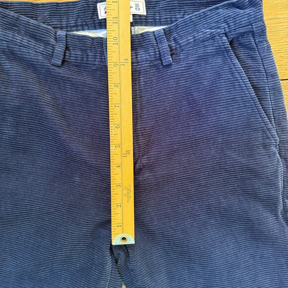 Classic Prep Navy Corduroy Pants Men’s 30 Horizontal Texture Unhemmed Academia - Picture 9 of 10
